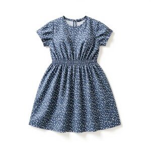 Orvis Blue Floral Mini Dress with gathered waist